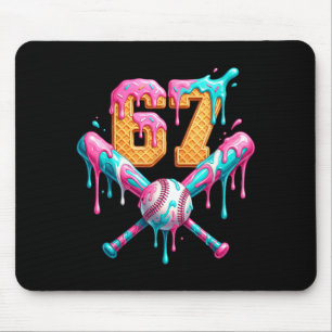 Baseball Drip Number 67 Player Mouse Pad