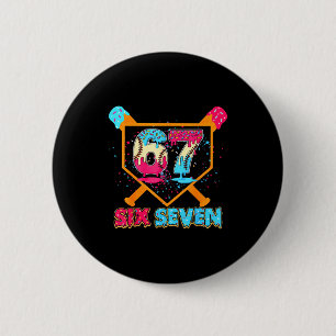 Baseball Drip Number 67 Player Or 67th Birthday  6 Cm Round Badge