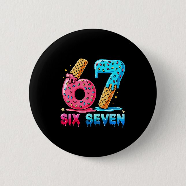 Baseball Drip Number 67 Player Or 67th Birthday  6 Cm Round Badge (Front)