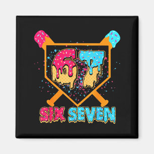 Baseball Drip Number 67 Player Or 67th Birthday Bo Magnet