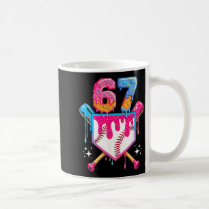 Baseball Drip Number 67 Player Or 67th Birthday  Coffee Mug