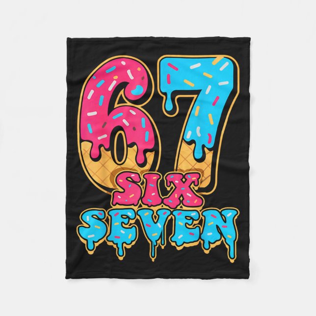 Baseball Drip Number 67 Player Or 67th Birthday  Fleece Blanket (Front)