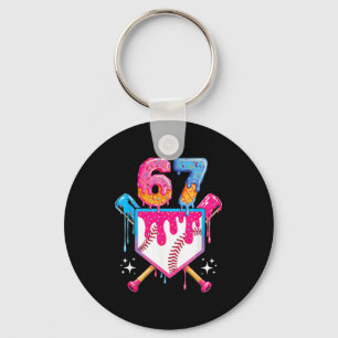 Baseball Drip Number 67 Player Or 67th Birthday  Key Ring