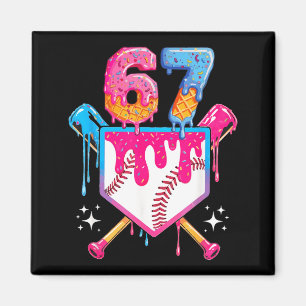 Baseball Drip Number 67 Player Or 67th Birthday Magnet