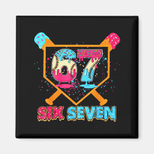 Baseball Drip Number 67 Player Or 67th Birthday  Magnet