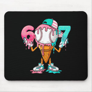 Baseball Drip Number 67 Player Or 67th Birthday  Mouse Pad