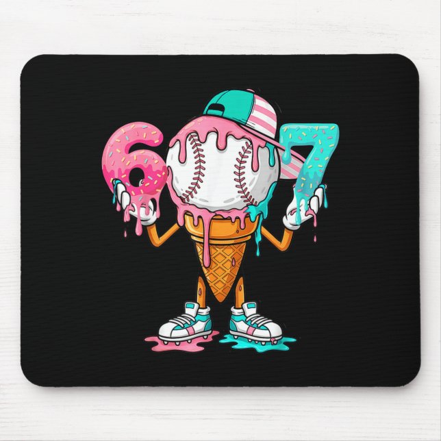 Baseball Drip Number 67 Player Or 67th Birthday  Mouse Pad (Front)