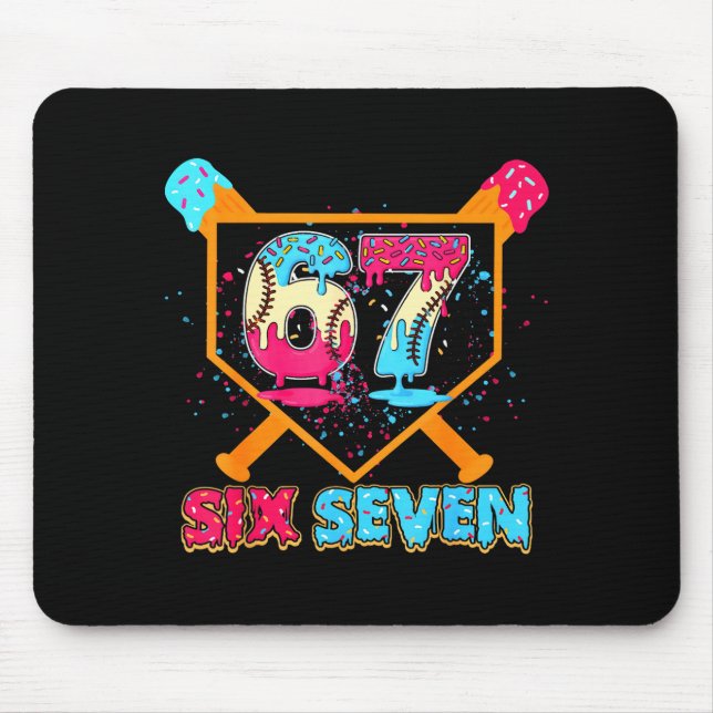 Baseball Drip Number 67 Player Or 67th Birthday  Mouse Pad (Front)