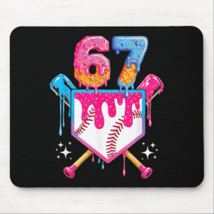 Baseball Drip Number 67 Player Or 67th Birthday Mouse Pad