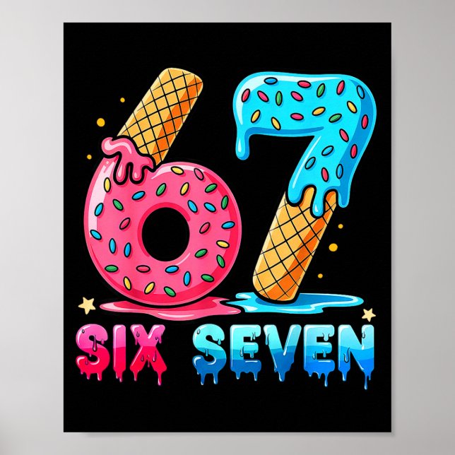 Baseball Drip Number 67 Player Or 67th Birthday  Poster (Front)