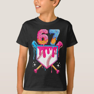 Baseball Drip Number 67 Player Or 67th Birthday  T-Shirt