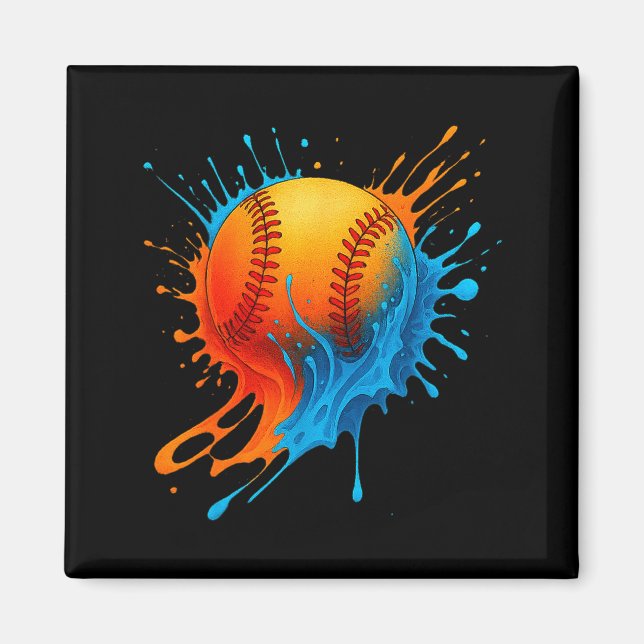 Baseball Drip Team For Boys And Girls Ice Cream Co Magnet (Front)