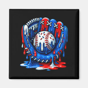 Baseball Drip Team For Boys Ice Cream Cool  Magnet