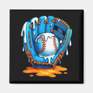 Baseball Drip Team For Boys Ice Cream Cool  Magnet