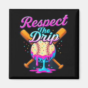 Baseball Drip Team For Boys Ice Cream Cool  Magnet