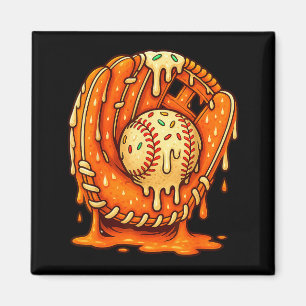 Baseball Drip Team For Boys Ice Cream Cool  Magnet