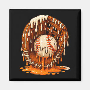 Baseball Drip Team For Boys Ice Cream Cool  Magnet
