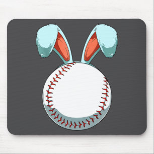 Baseball Easter Day Bunny Ears Rabbit Baseball Fa Mouse Pad