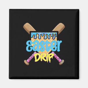 Baseball Easter Home Plate Bat Ice Cream Drip Happ Magnet
