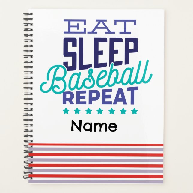 Baseball  Eat Sleep Baseball Repeat  Planner (Front)