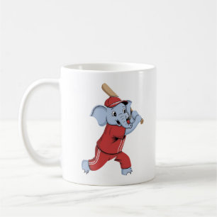 Baseball Elephant Cartoon Coffee Mug