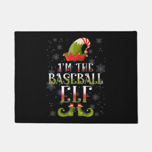 Baseball Elf Christmas Doormat