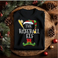 Baseball elf family matching christmas outfit name