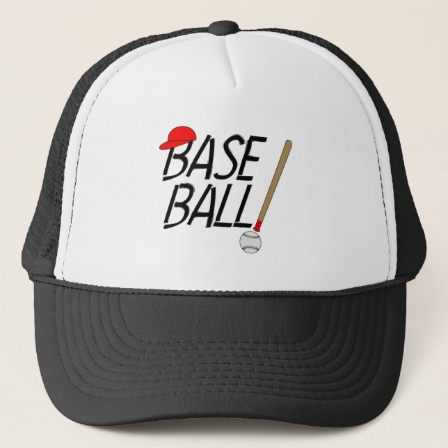 Baseball Exclamation Trucker Hat (Front)