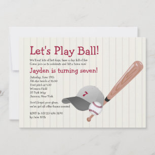 Baseball Fan Birthday Invitation