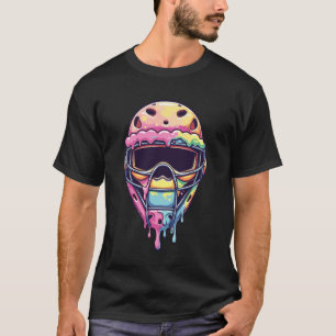Baseball Fan Boys Catcher Mask Ice Cream Dripping  T-Shirt