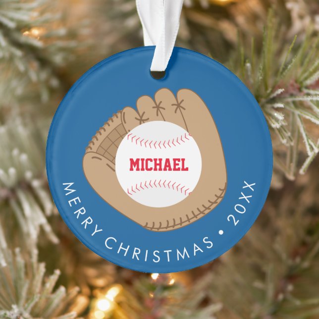 Baseball Fan Kids Photo Ornament (Tree)