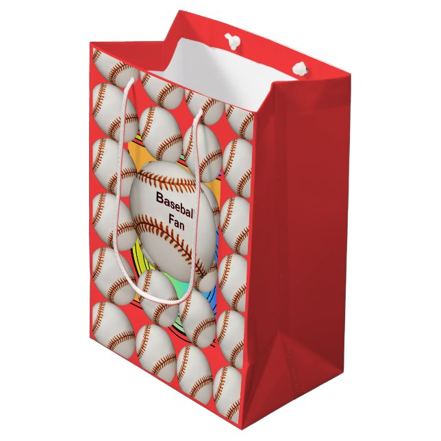 Baseball Fan  Medium Gift Bag (Front Angled)
