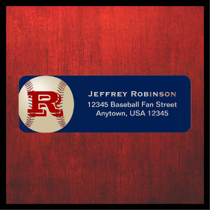 Baseball Fan Name and Address Label Monogram