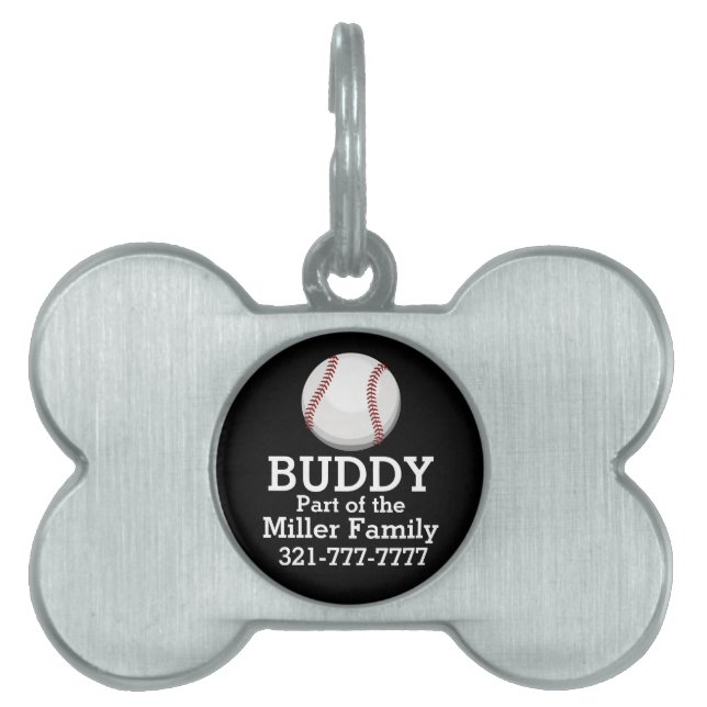 Baseball Fan Pet Tag (Front)