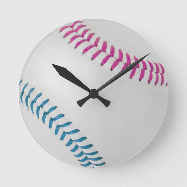 Baseball Fan-tastic_Color Laces_fu_tl Round Clock (Front)