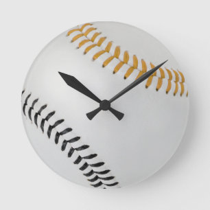 Baseball Fan-tastic_Color Laces_go_bk Round Clock
