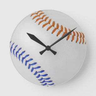 Baseball Fan-tastic_Color Laces_og_bl Round Clock