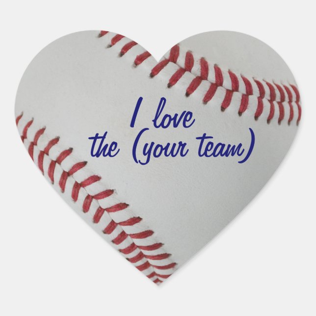 Baseball Fan-tastic pitch perfect I Love My Team Heart Sticker (Front)