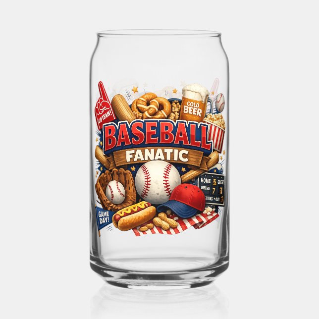 Baseball fanatic can glass (Back)