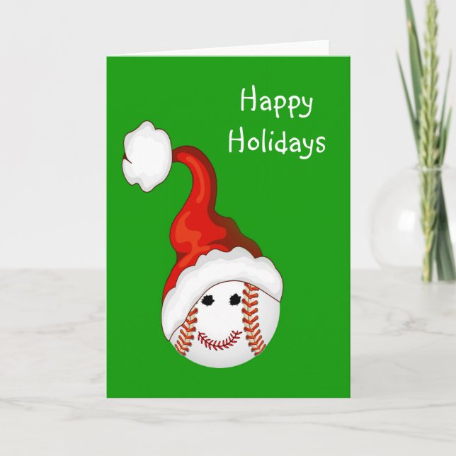 Baseball fans Christmas Holiday Card (Front)