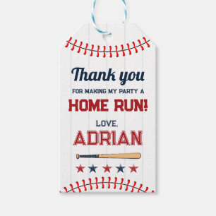 Baseball favor thank you Birthday Gift Tags