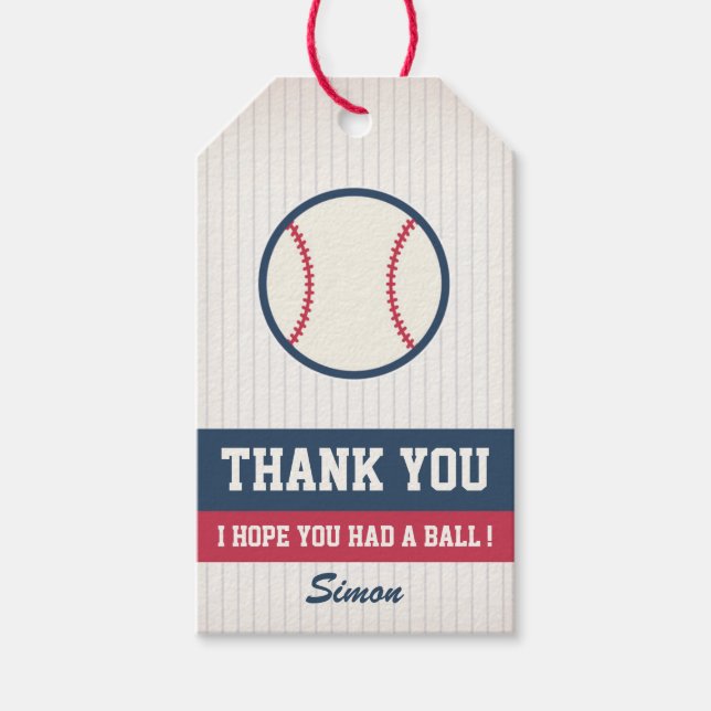 Baseball Favour Tag (Front)
