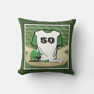 Baseball Field Green Jersey Custom Number Cushion