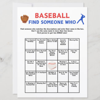Baseball Find Someone Who Game