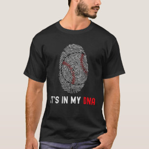 Baseball Fingerprint It s in my DNA Baseball Playe T-Shirt