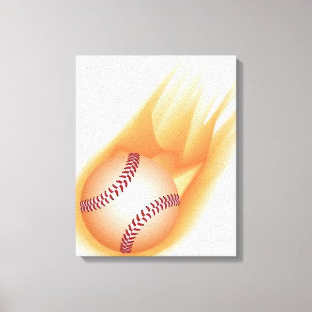 baseball fire canvas print (Front)