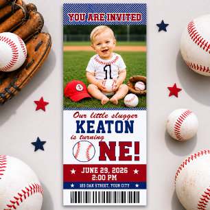 Baseball First Birthday Invitation