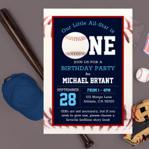 Baseball First Birthday Invitation