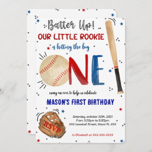 Baseball First Birthday Invitation