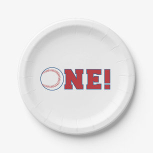 Baseball First Birthday Paper Plates